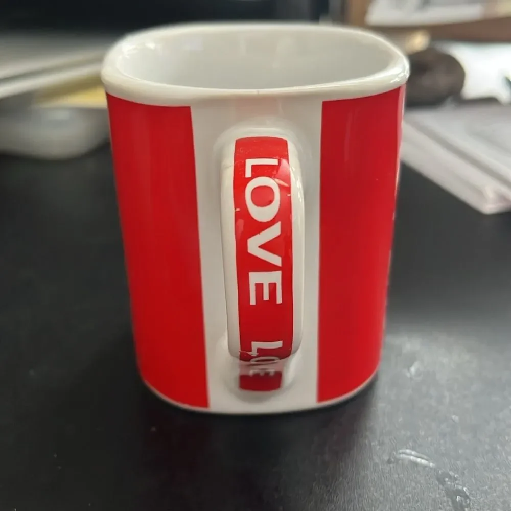 Unique square Love coffee cup mug